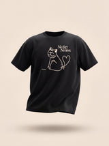 no fart no love bulldog cat design black t shirt female model product shot